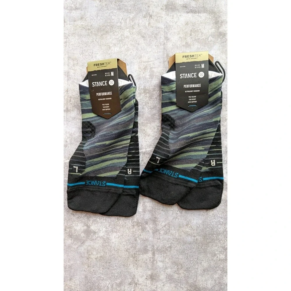 2 Pairs Stance M (6-8.5) W (8-10.5) Slant Tab Height Socks Freshtek Infiknit